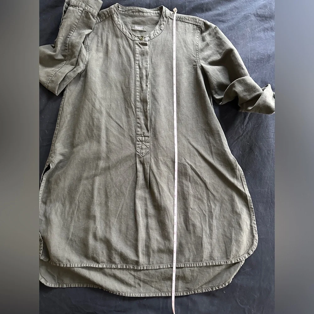 TOAST UK Elena Cotton Linen Tunic Shirt uk size 8/us 4 dark olive green khaki - Picture 5 of 10